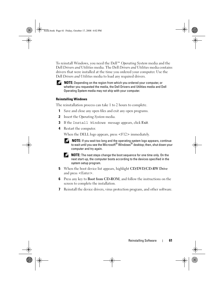 Dell OptiPlex 760 User Manual | Page 61 / 76