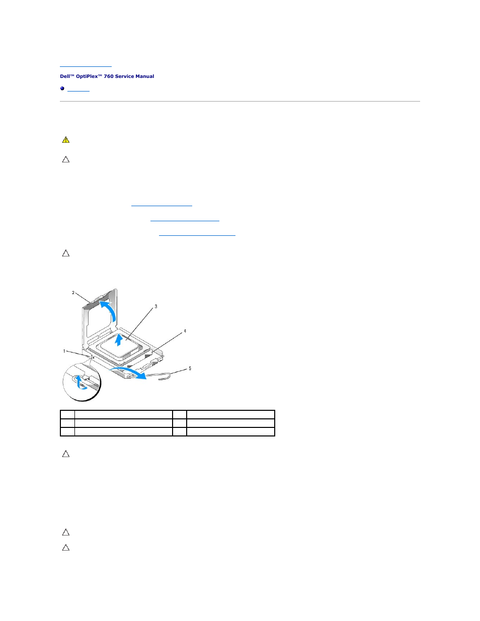 Processor, Removing the processor, Installing the processor | Dell OptiPlex 760 User Manual | Page 27 / 203