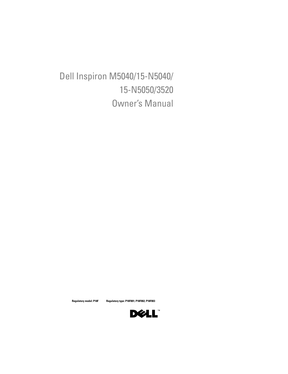 Dell Inspiron M5040 User Manual | 72 pages