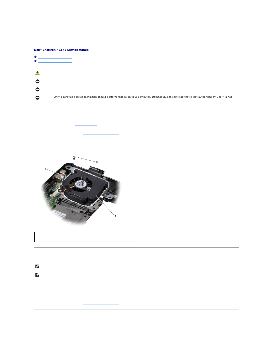 Thermal fan, Removing the thermal fan, Replacing the thermal fan | Dell Inspiron 1545 User Manual | Page 30 / 51