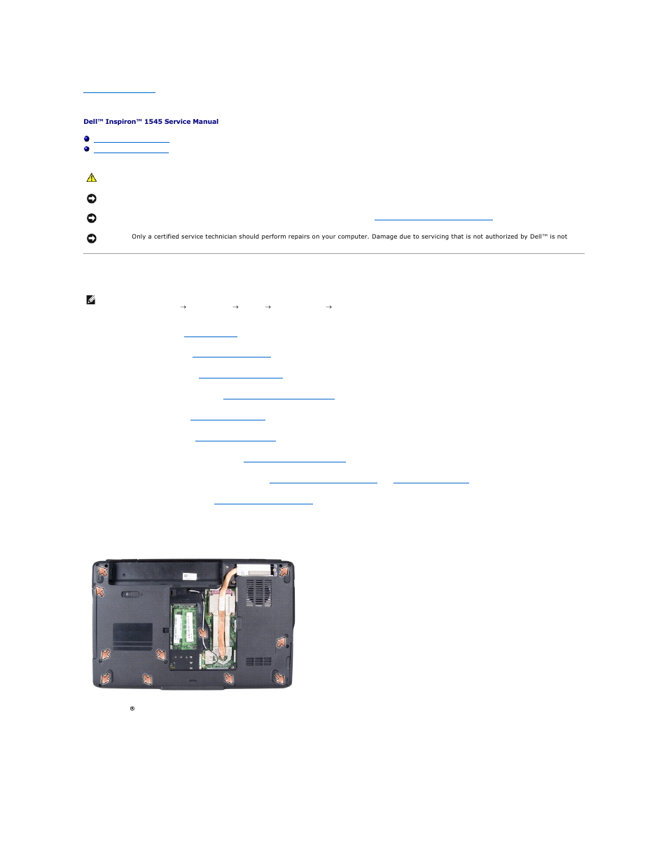 Palm rest, Removing the palm rest | Dell Inspiron 1545 User Manual | Page 41 / 51