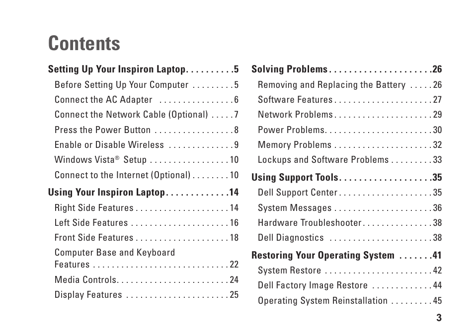 Dell Inspiron 1545 User Manual | Page 5 / 72