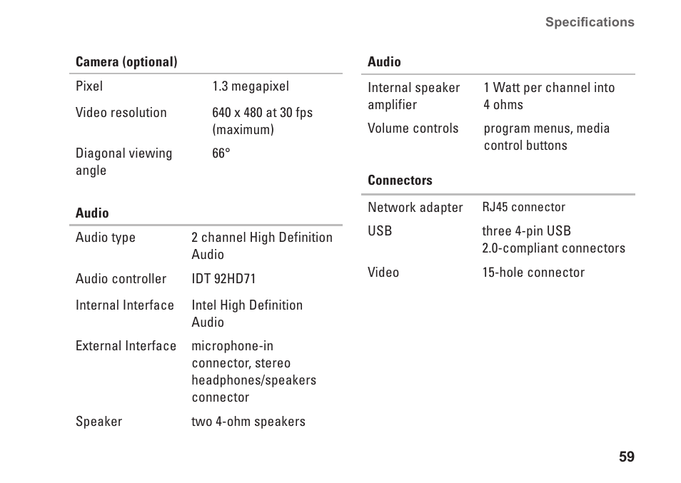 Dell Inspiron 1545 User Manual | Page 61 / 72