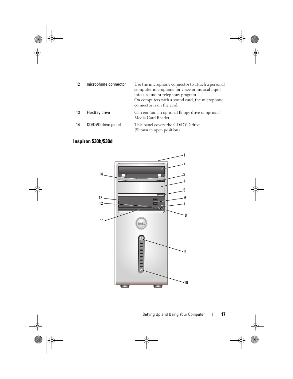 Inspiron 530b/530d | Dell Inspiron 530 User Manual | Page 17 / 226