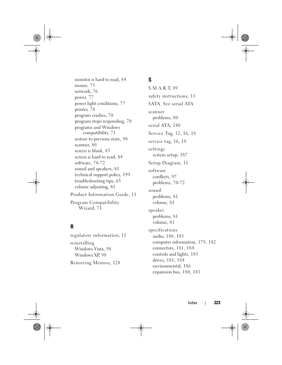 Dell Inspiron 530 User Manual | Page 223 / 226