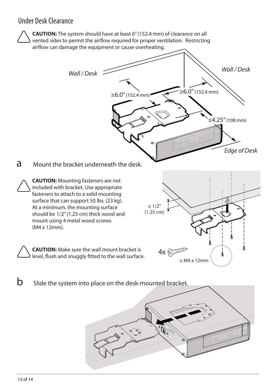 Under desk clearance | Dell OptiPlex 780 User Manual | Page 12 / 14