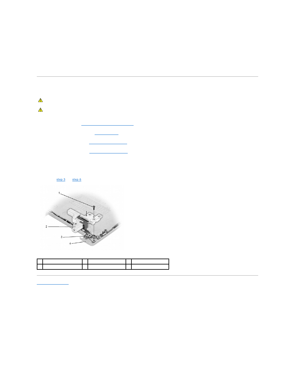 Installing the display panel, Removing the display hinges | Dell Latitude D620 User Manual | Page 15 / 43