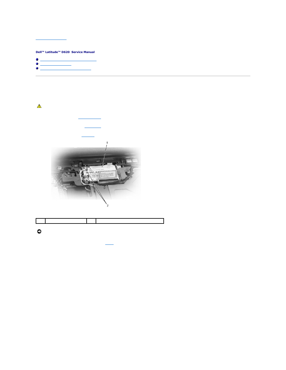 Communications cards, Wireless local area network (wlan) card | Dell Latitude D620 User Manual | Page 25 / 43