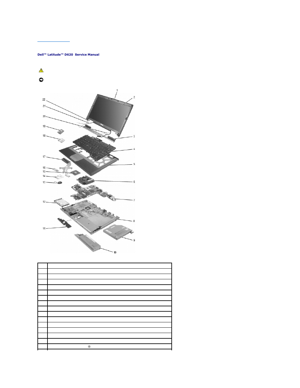 System components | Dell Latitude D620 User Manual | Page 39 / 43