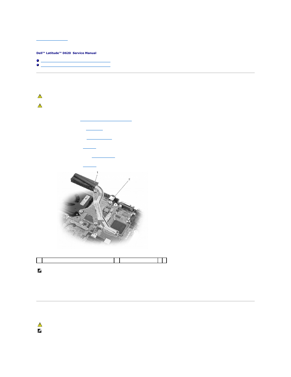 Processor thermal-cooling assembly, Removing the processor thermal-cooling assembly, Replacing the processor thermal-cooling assembly | Dell Latitude D620 User Manual | Page 41 / 43