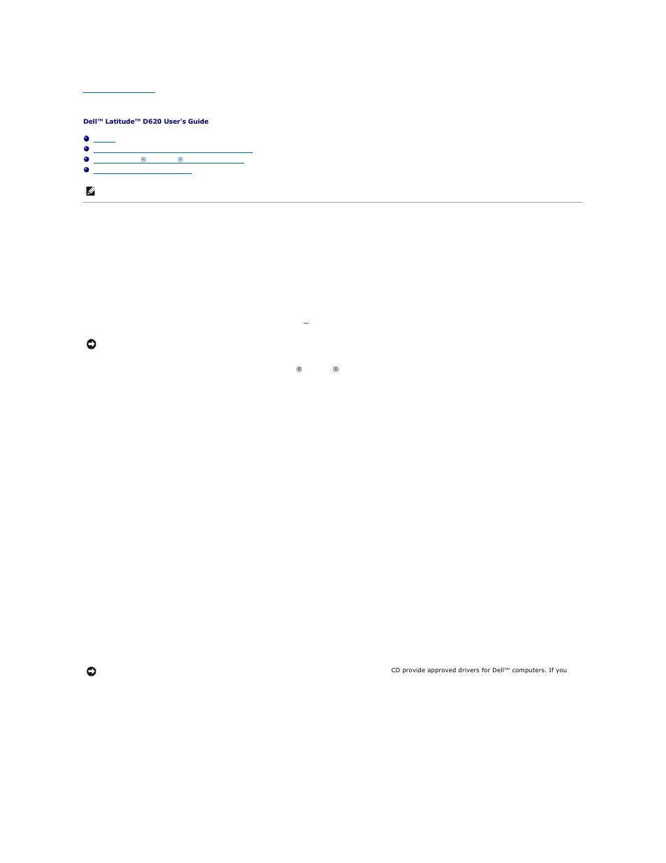 Reinstalling software, Drivers, What is a driver | Identifying drivers, Reinstalling drivers and utilities | Dell Latitude D620 User Manual | Page 20 / 102