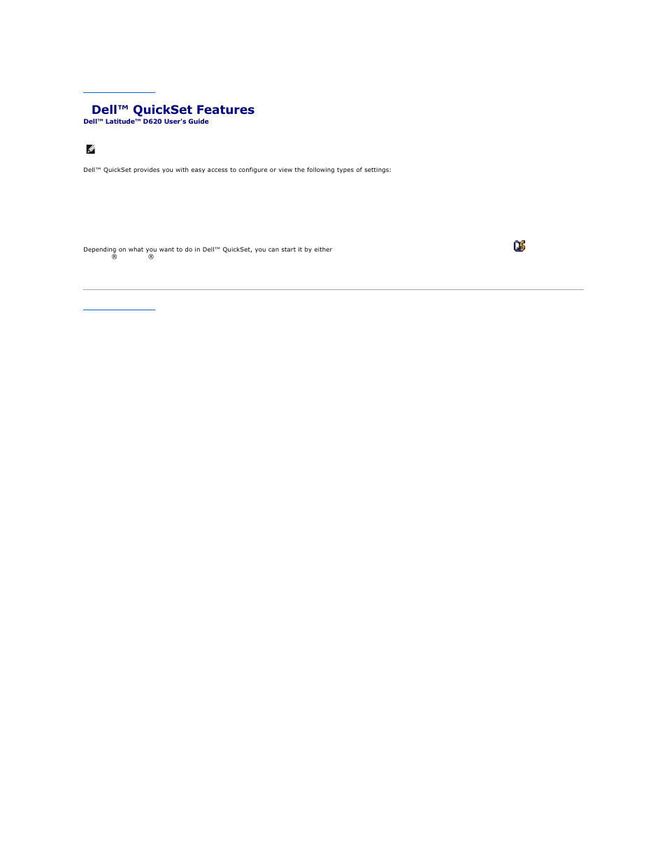 Dell™ quickset features | Dell Latitude D620 User Manual | Page 64 / 102