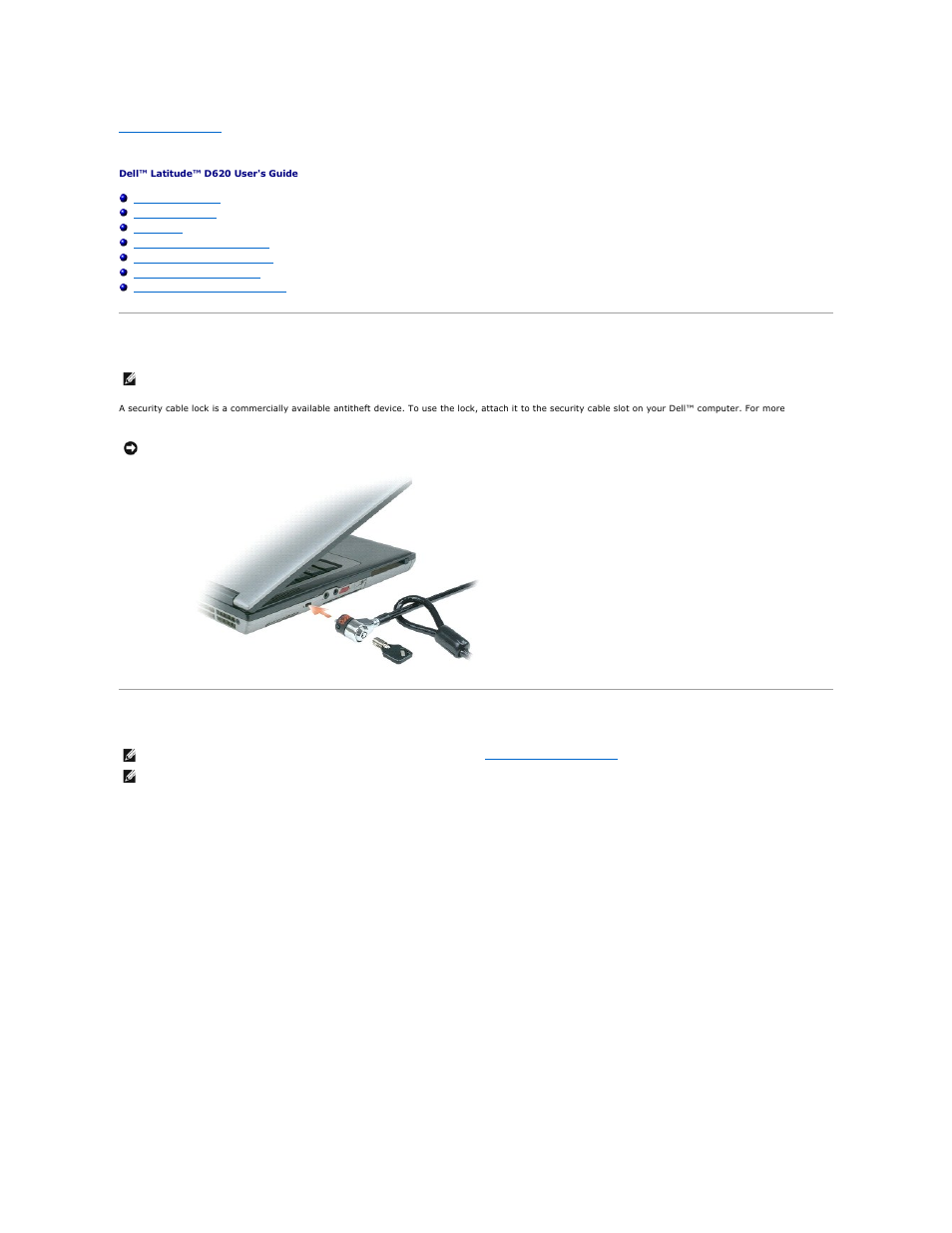 Securing your computer, Security cable lock, Using smart cards | About smart cards, Installing a smart card | Dell Latitude D620 User Manual | Page 65 / 102