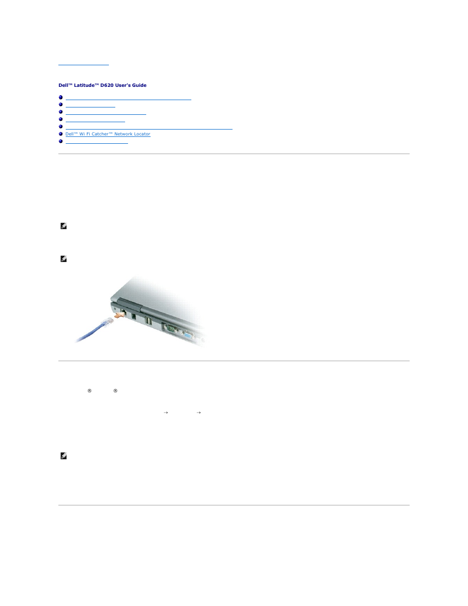 Using a network, Network setup wizard, Wireless local area network (wlan) | Dell Latitude D620 User Manual | Page 97 / 102