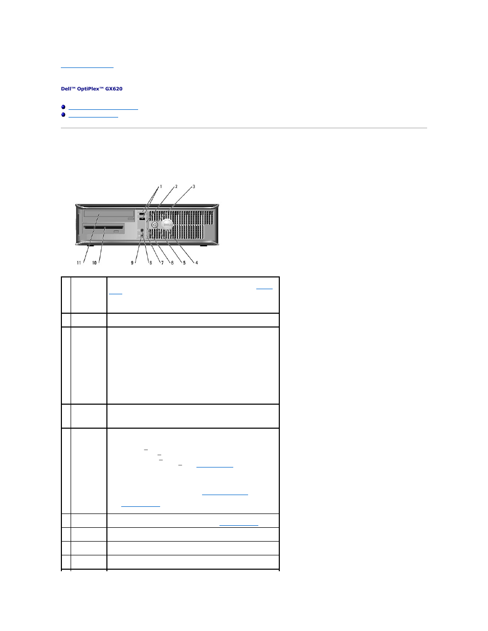 Desktop computer, About your desktop computer, Front view | Dell OptiPlex GX620 User Manual | Page 106 / 221