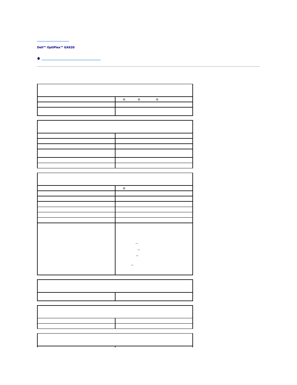 Small form factor computer specifications | Dell OptiPlex GX620 User Manual | Page 170 / 221