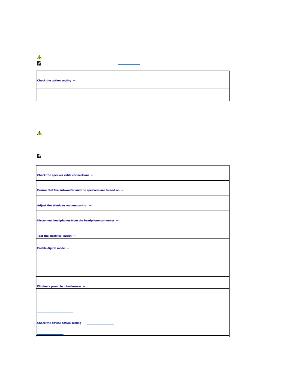 Serial or parallel device problems, Sound and speaker problems, No sound from speakers | Dell OptiPlex GX620 User Manual | Page 181 / 221