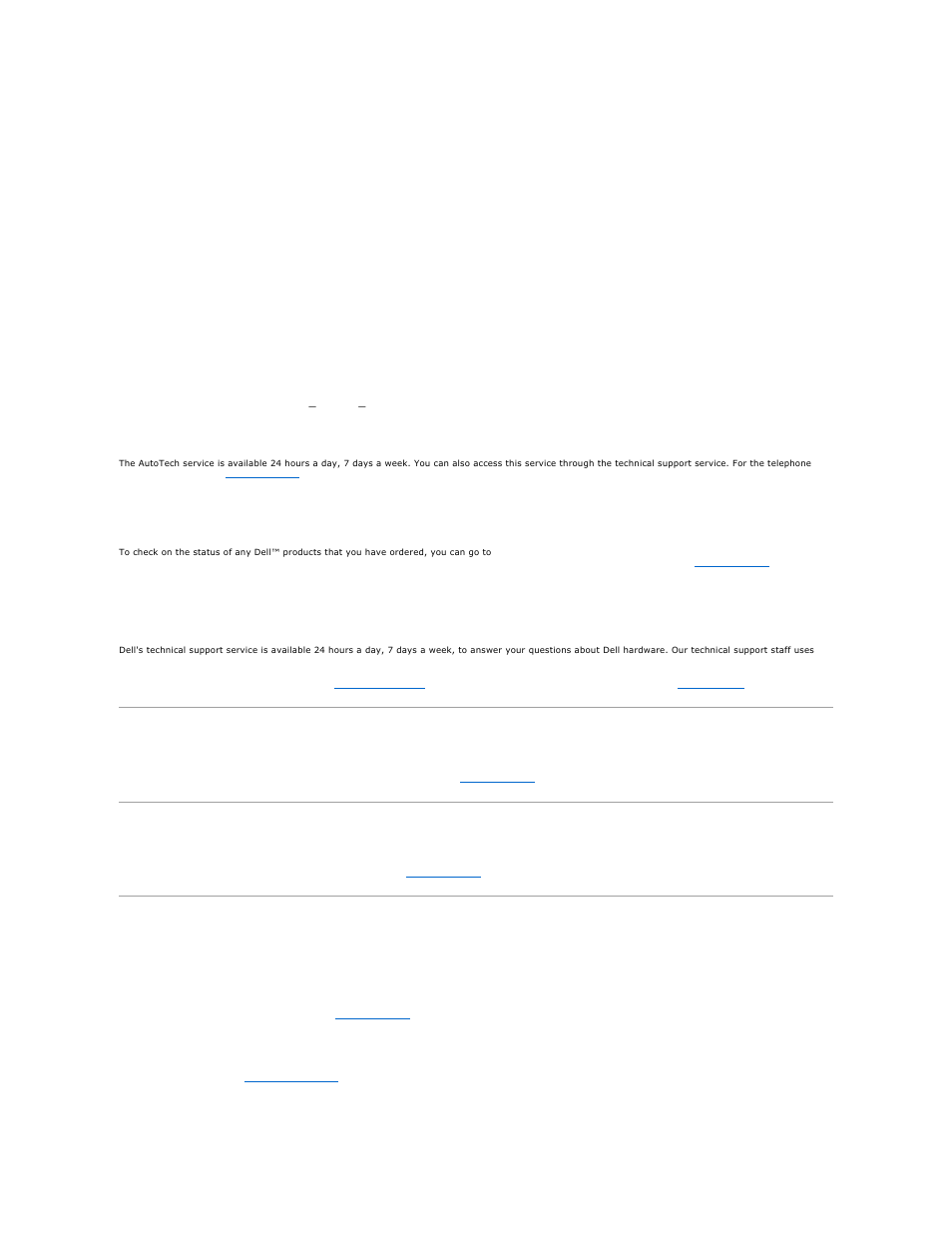 Problems with your order, Product information, Returning items for warranty repair or credit | Technical support service, Autotech service, Automated order-status service | Dell OptiPlex GX620 User Manual | Page 31 / 221