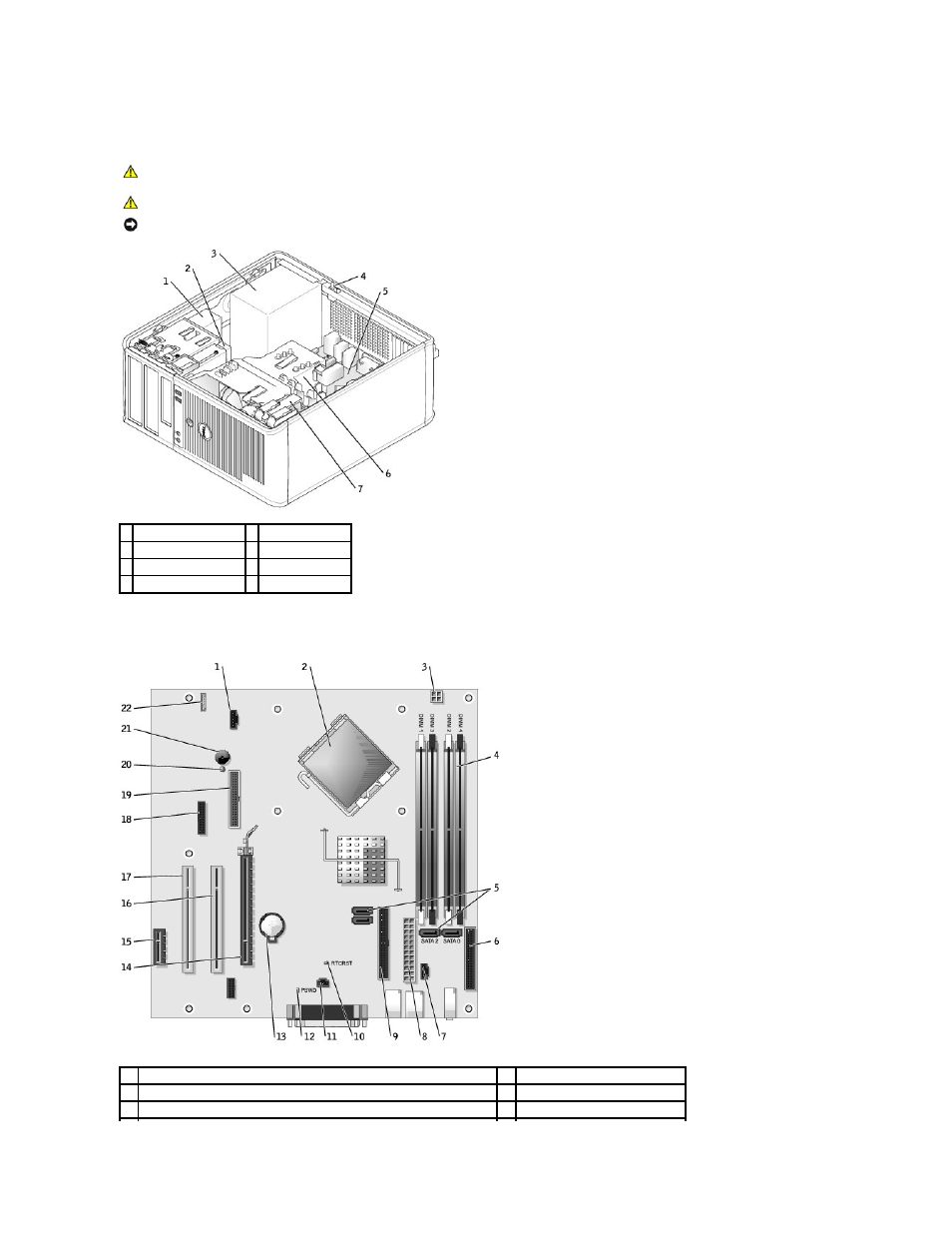 Inside your computer, System board components | Dell OptiPlex GX620 User Manual | Page 60 / 221