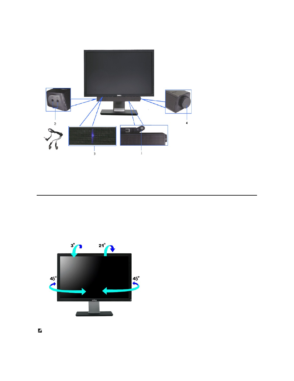Using the tilt, swivel and vertical extension, Tilt/swivel, Vertical extension | Dell u2410 User Manual | Page 31 / 43