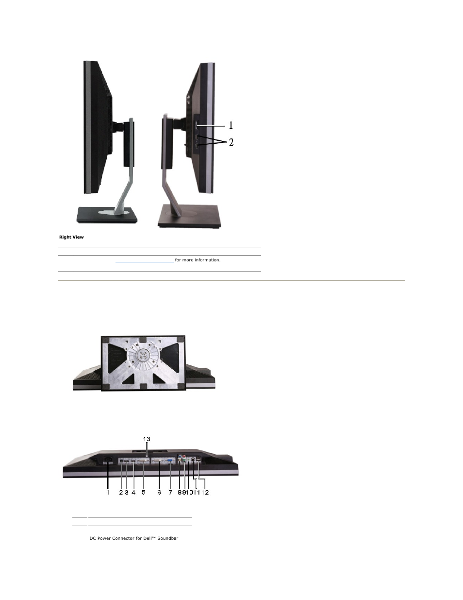 Bottom view | Dell u2410 User Manual | Page 6 / 43