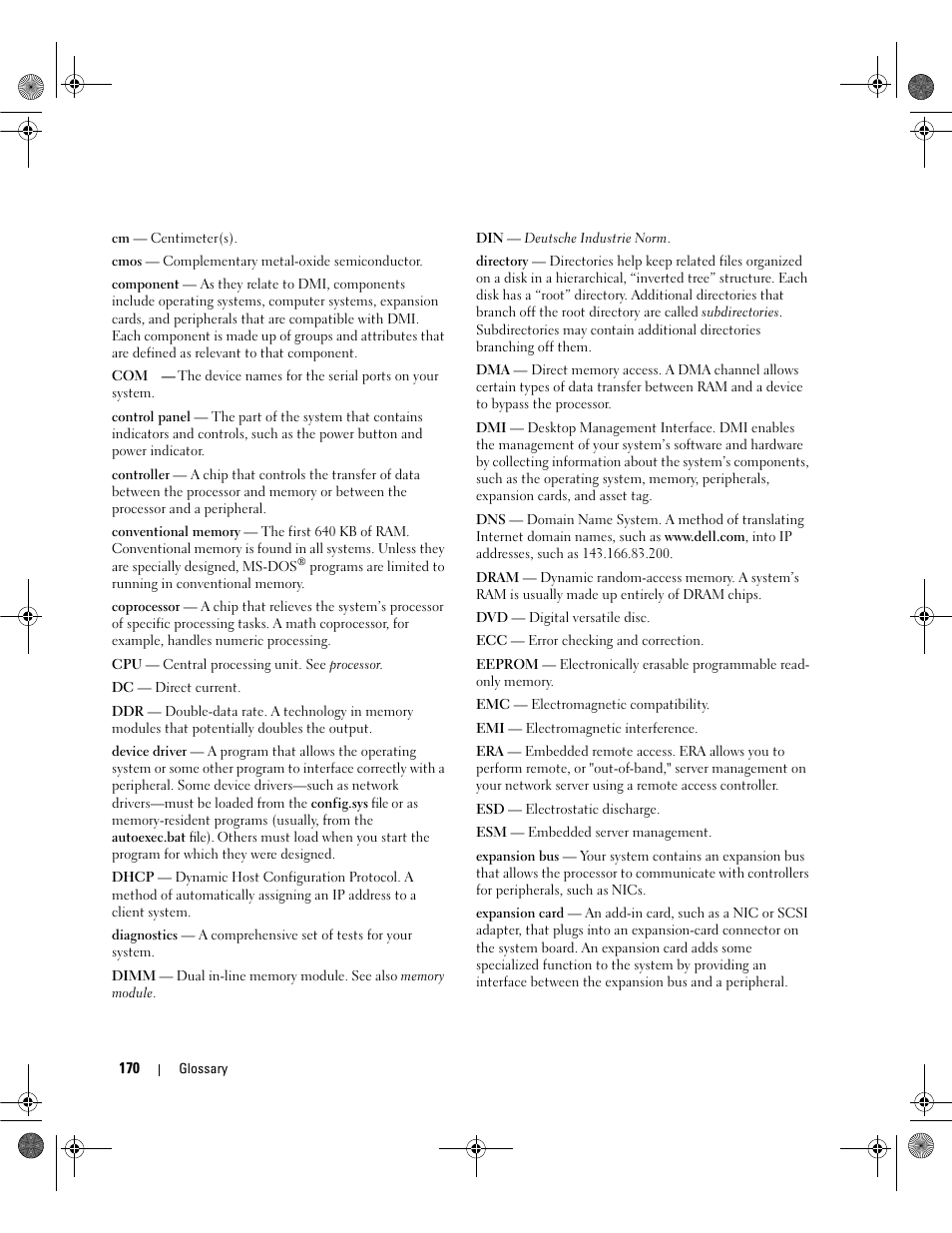 Dell POWEREDGE 2950 User Manual | Page 170 / 182