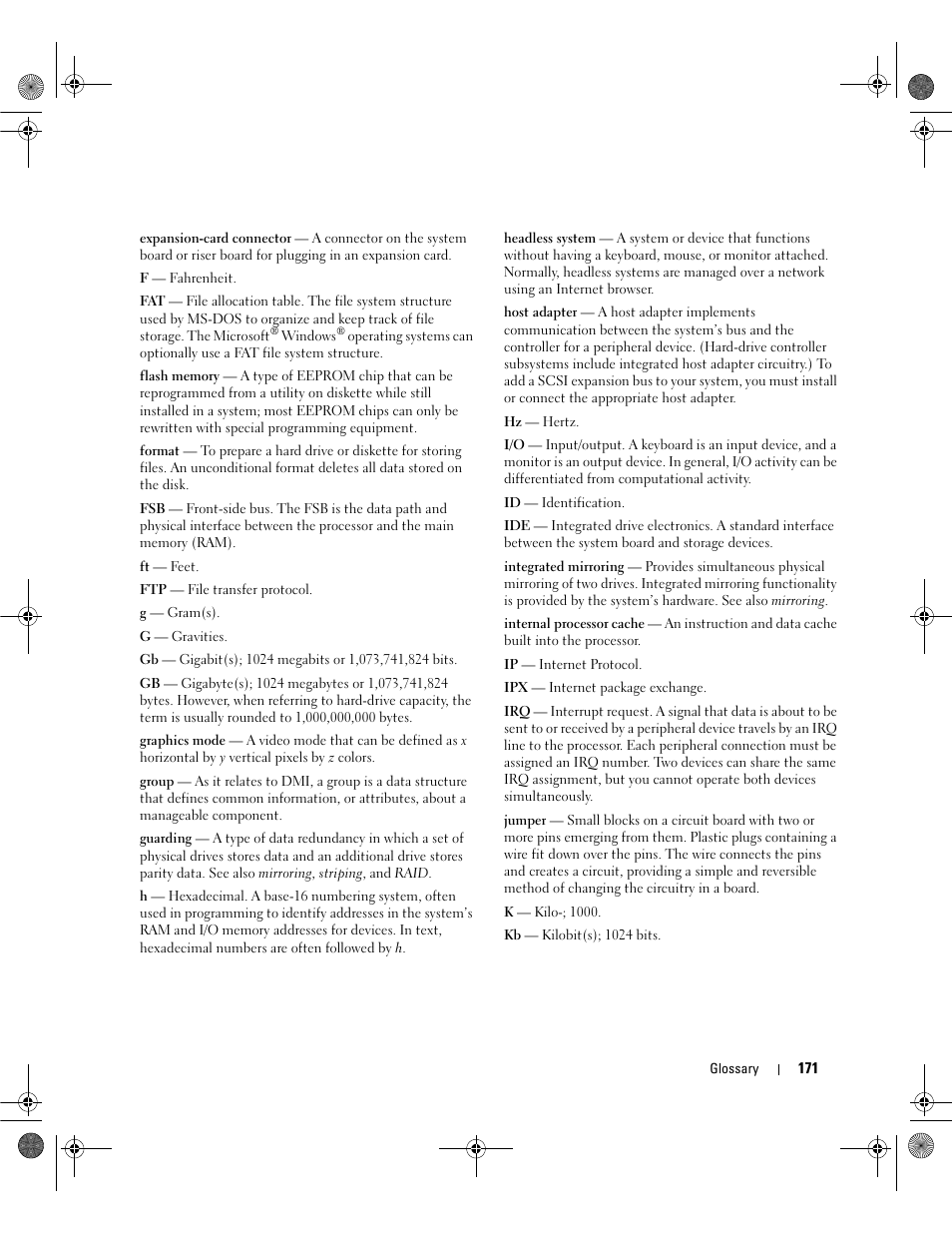 Dell POWEREDGE 2950 User Manual | Page 171 / 182