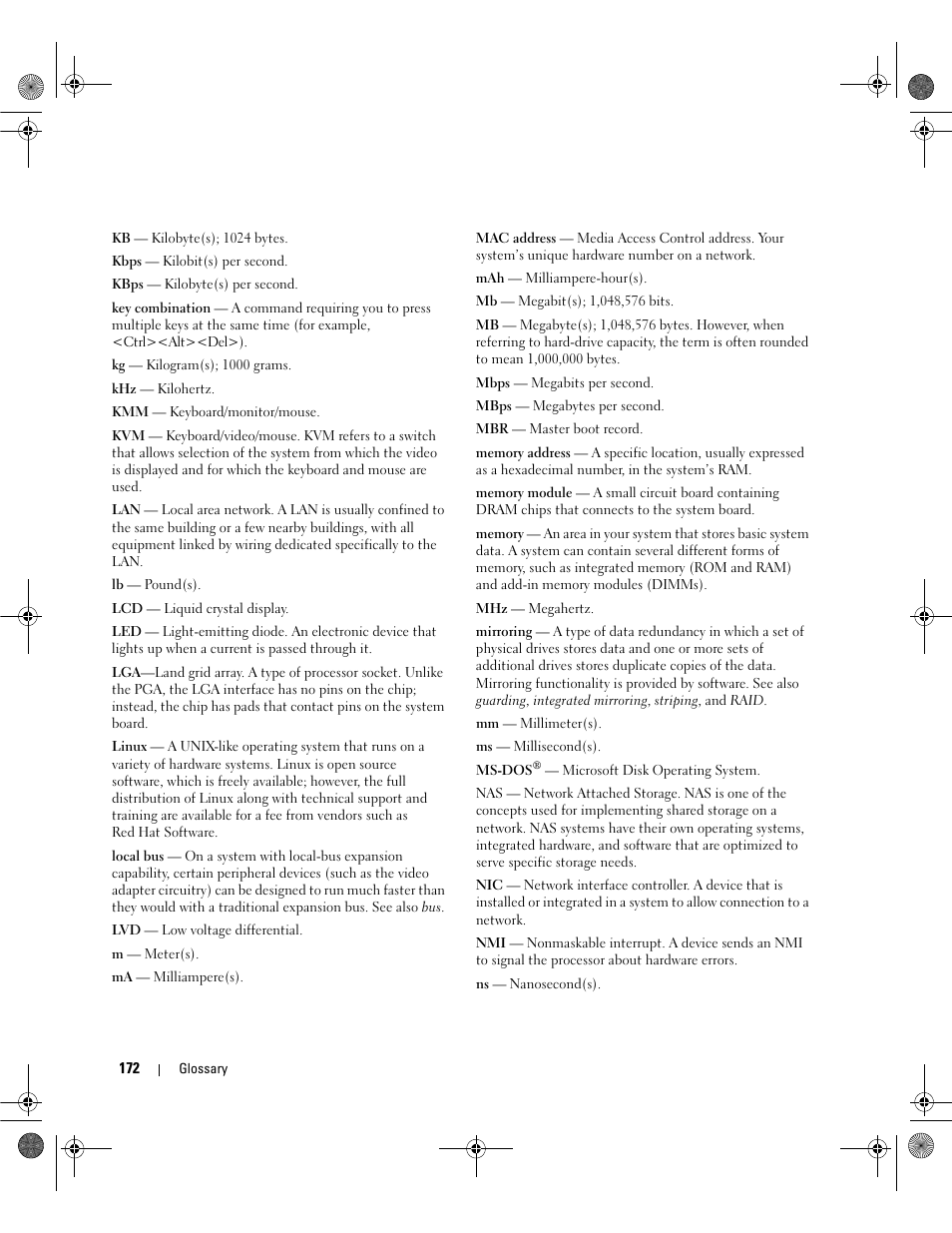 Dell POWEREDGE 2950 User Manual | Page 172 / 182