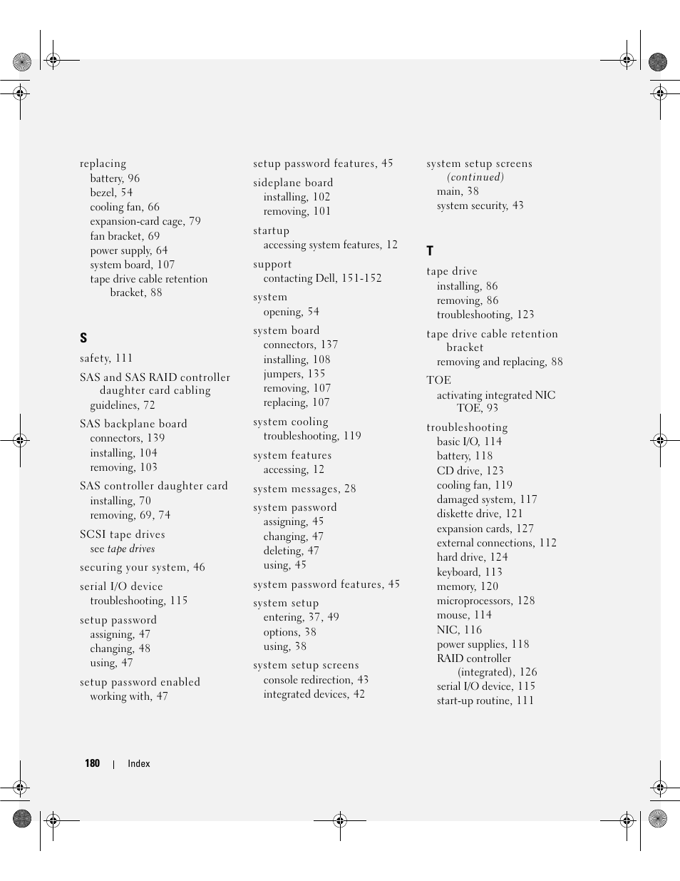Dell POWEREDGE 2950 User Manual | Page 180 / 182
