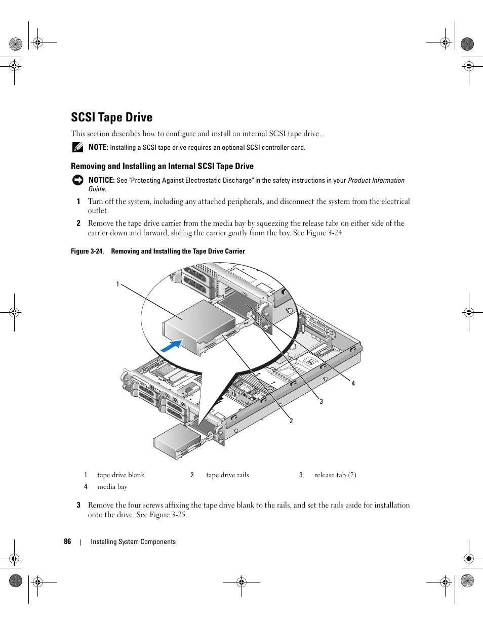 Scsi tape drive | Dell POWEREDGE 2950 User Manual | Page 86 / 182