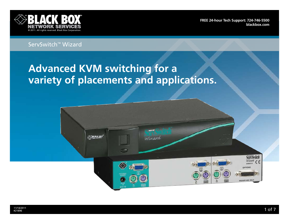Black Box SERVSWITCH SW651ASW652A User Manual | 7 pages