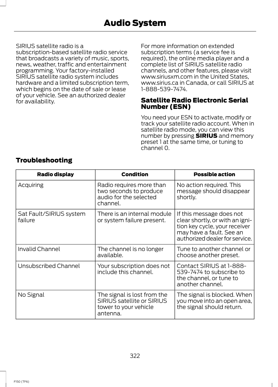 Audio system | FORD f150 User Manual | Page 324 / 469