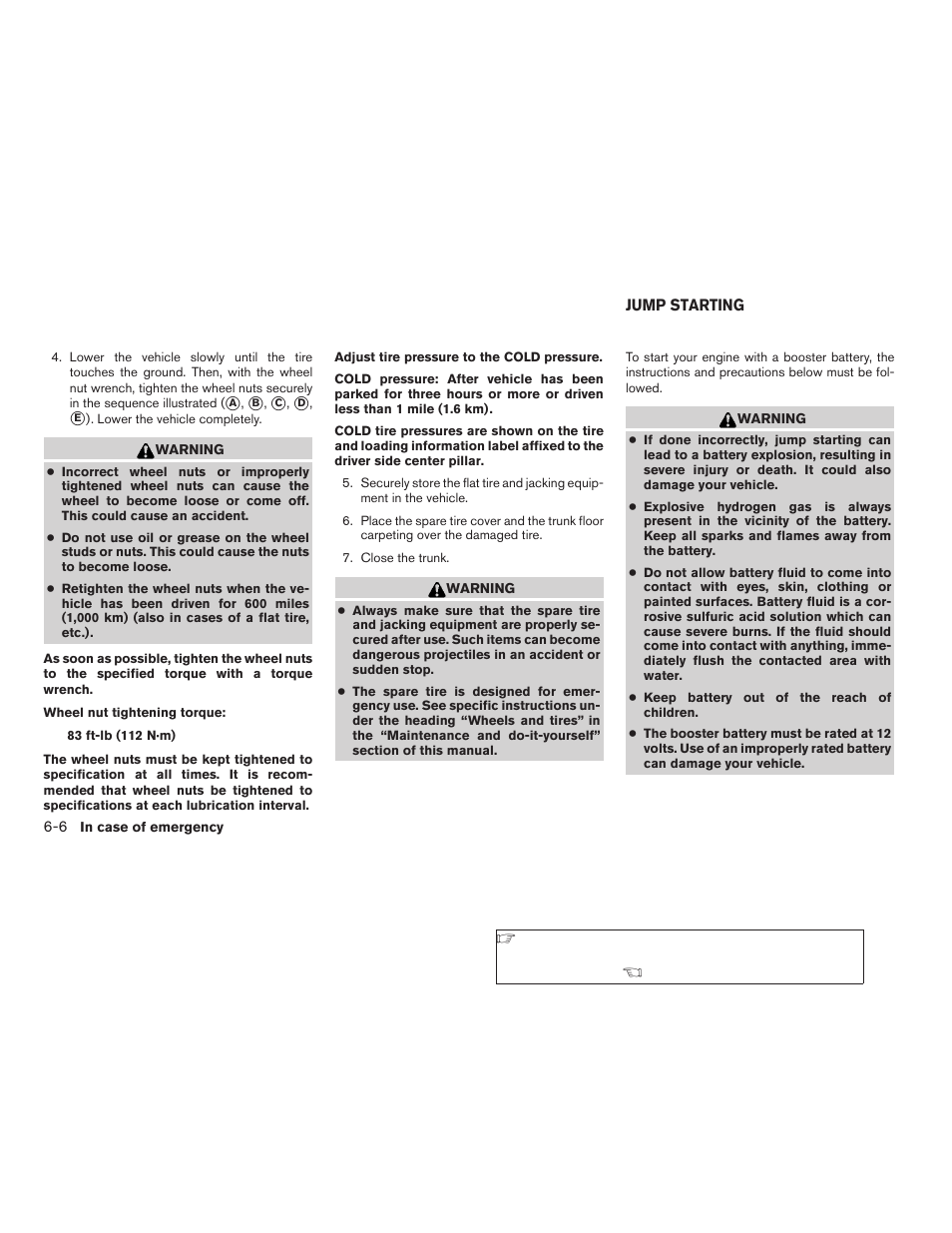 Jump starting -6 | NISSAN 2007 Nissan Altima User Manual | Page 248 / 344