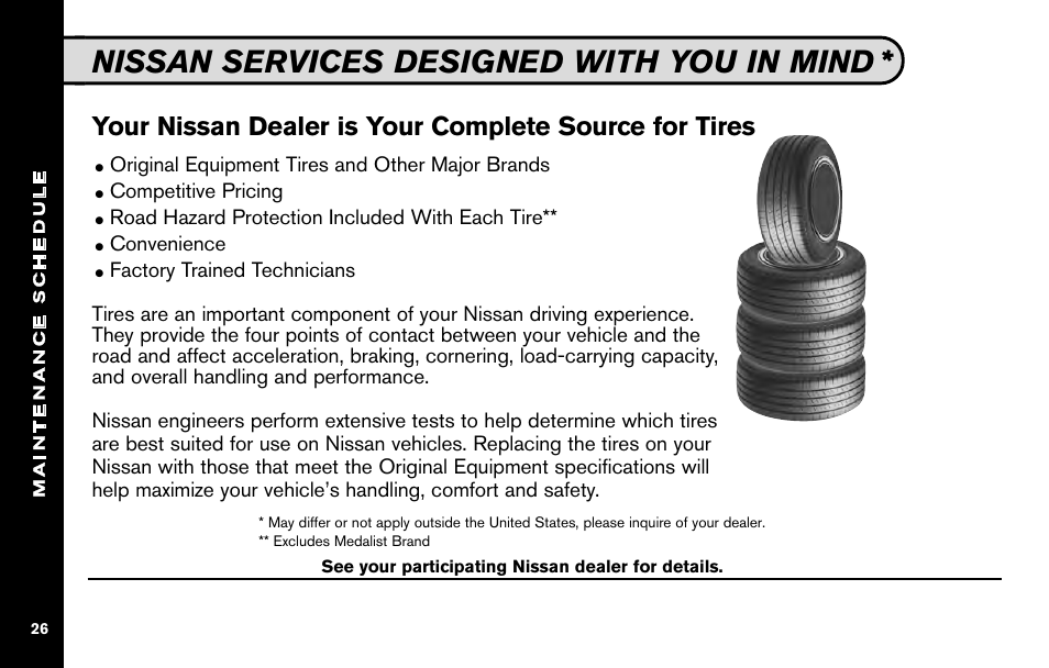 Nissan services designed with you in mind | NISSAN 2010 Nissan Altima User Manual | Page 28 / 60