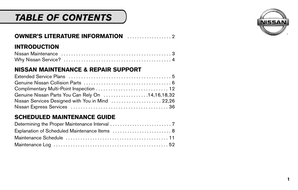 NISSAN 2010 Nissan Altima User Manual | Page 3 / 60