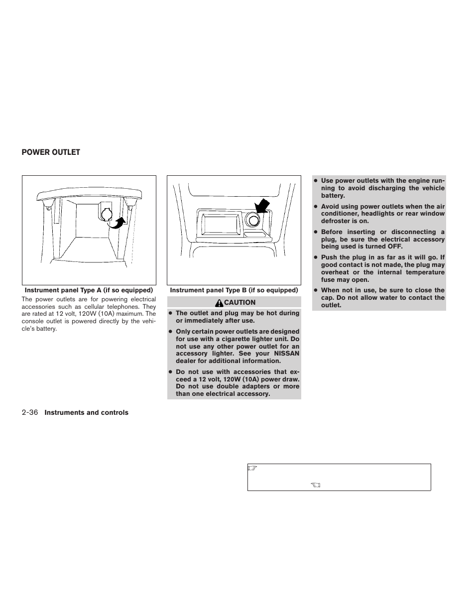 Power outlet -36 | NISSAN 2009 Nissan Altima User Manual | Page 114 / 370