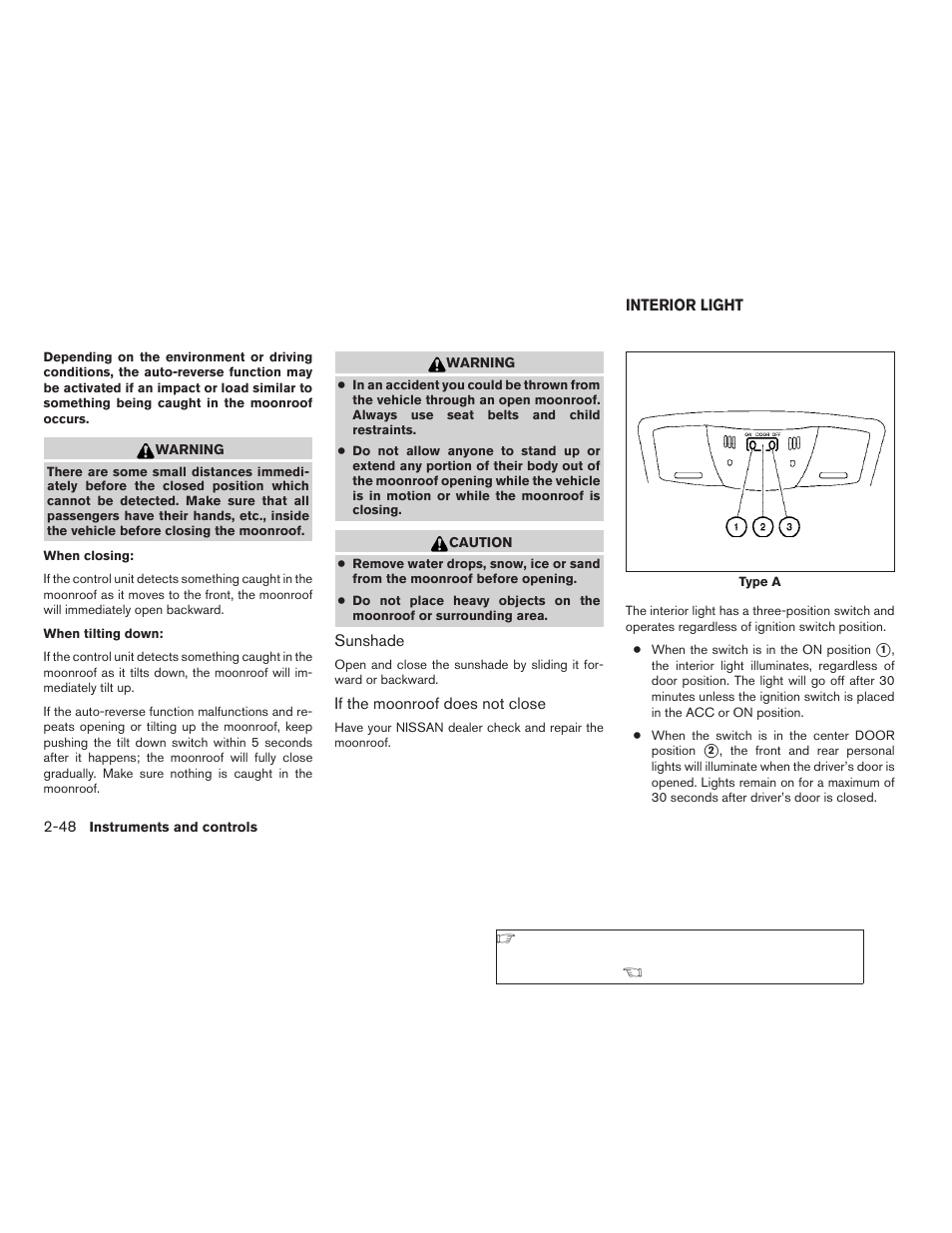 Interior light -48 | NISSAN 2009 Nissan Altima User Manual | Page 126 / 370