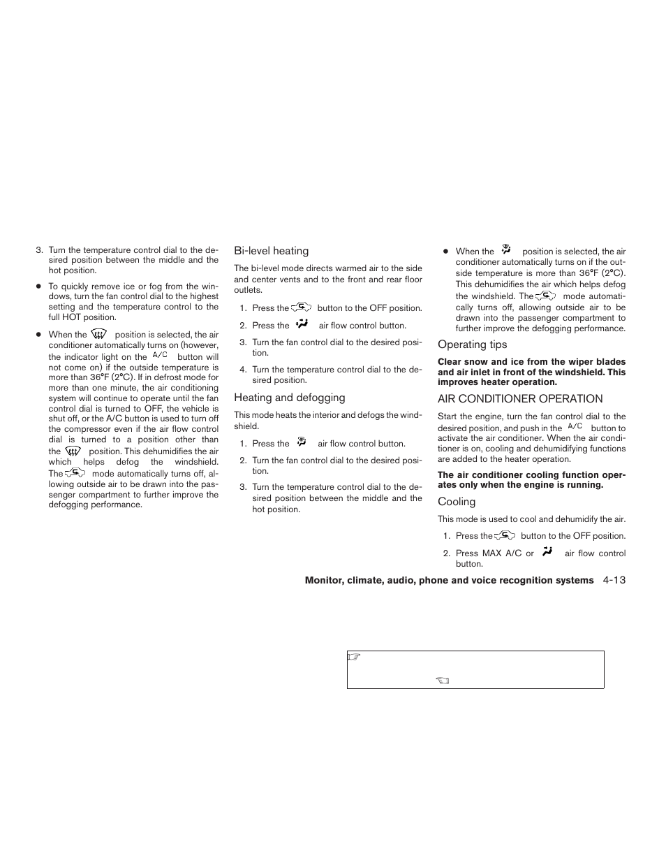 Air conditioner operation -13 | NISSAN 2009 Nissan Altima User Manual | Page 177 / 370