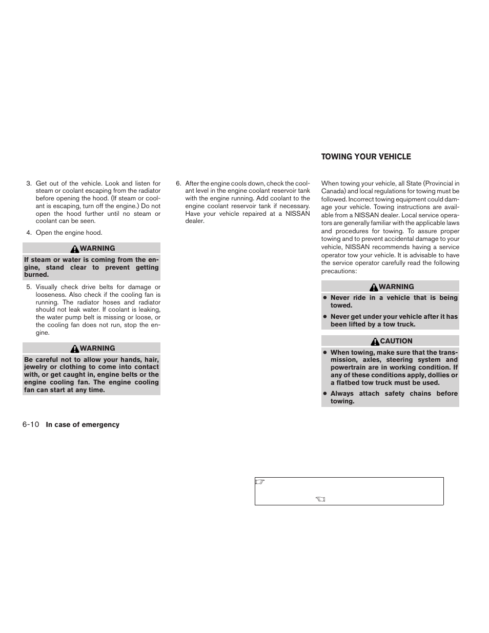 Towing your vehicle -10 | NISSAN 2009 Nissan Altima User Manual | Page 278 / 370