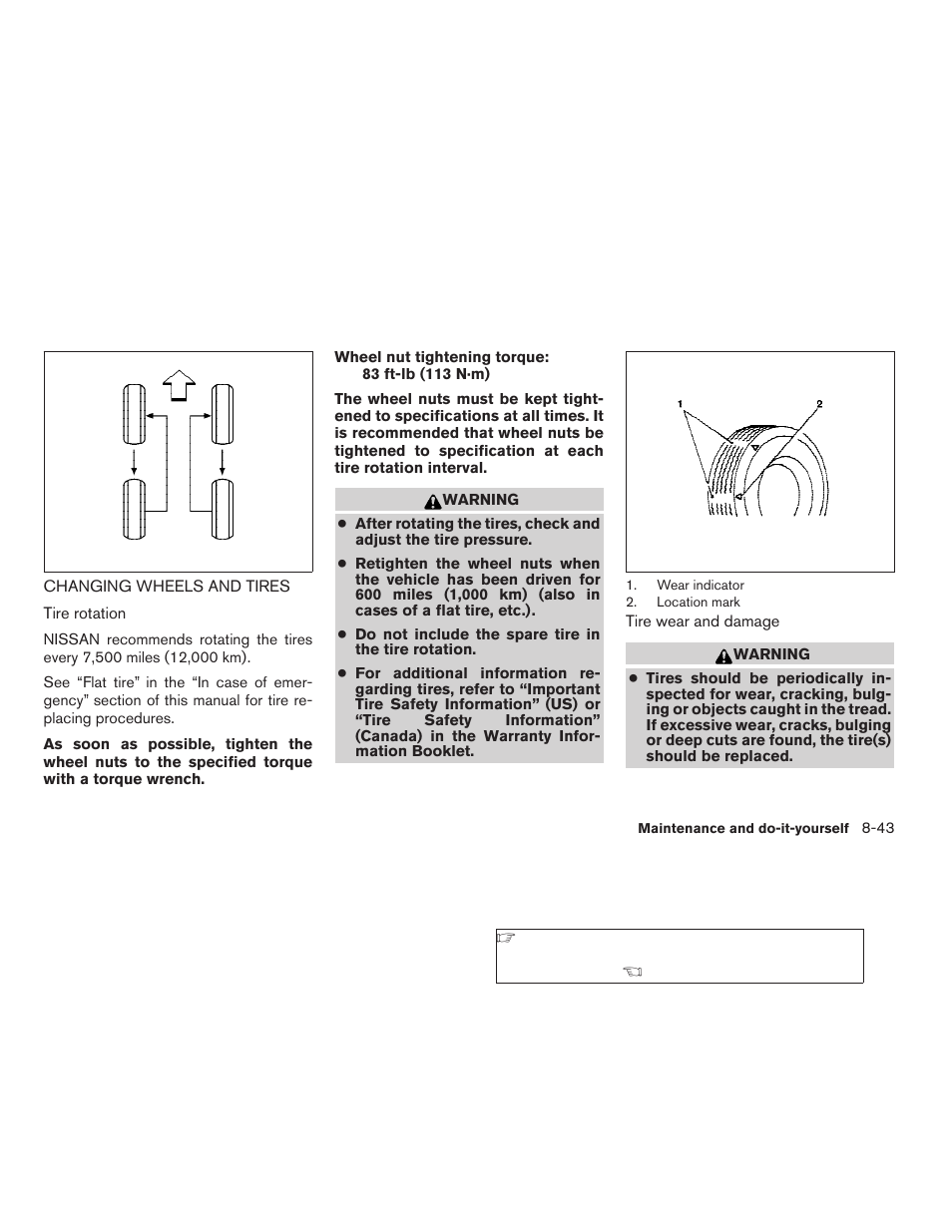 Changing wheels and tires -43 | NISSAN 2009 Nissan Altima User Manual | Page 331 / 370