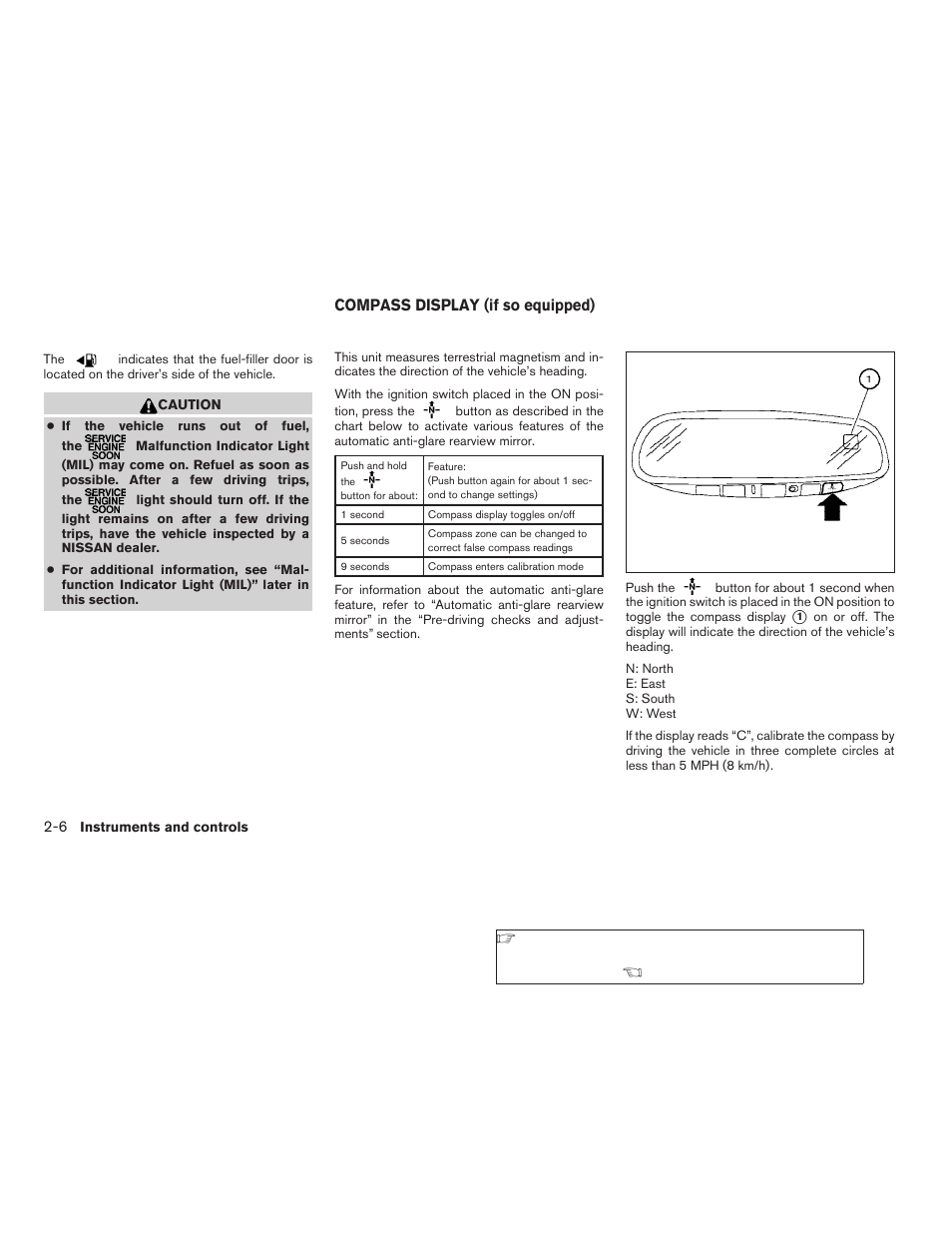 Compass display (if so equipped) -6 | NISSAN 2009 Nissan Altima User Manual | Page 84 / 370