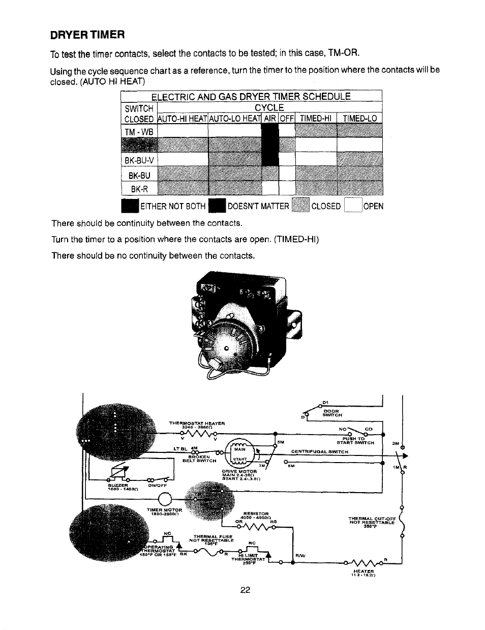 Dryer timer | Whirlpool Thin Twin User Manual | Page 29 / 40