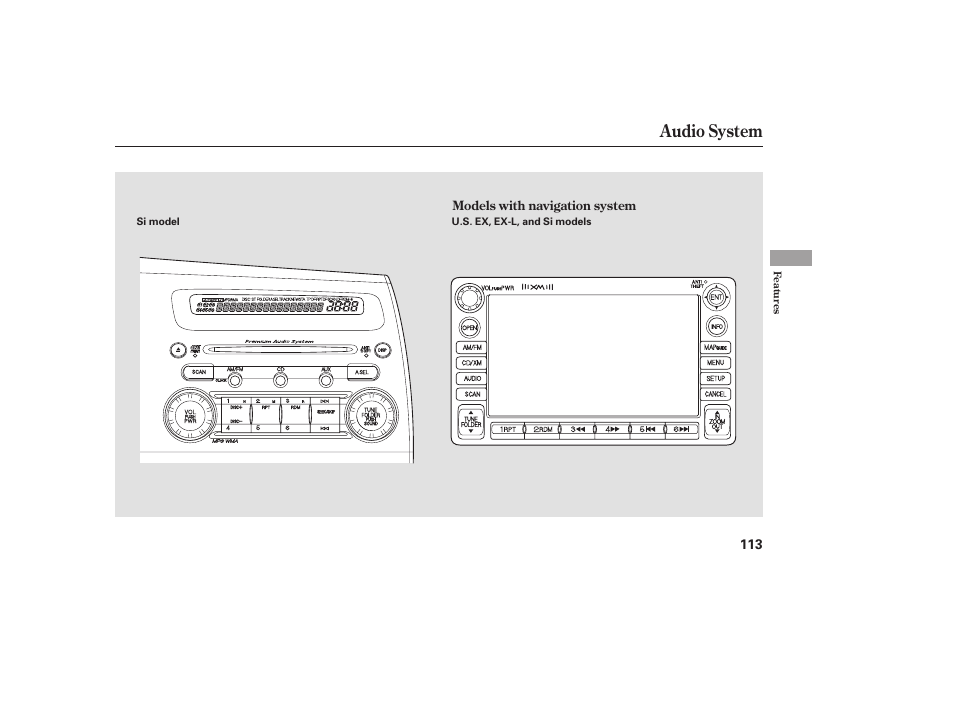 Audio system | HONDA 2008 honda civic User Manual | Page 119 / 326