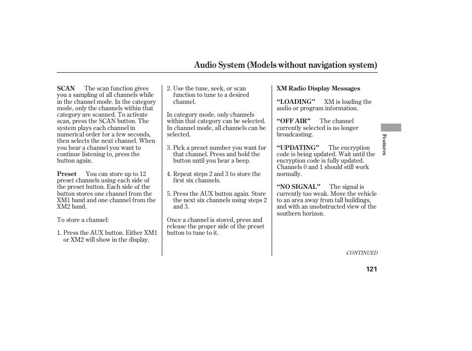 Audio system (models without navigation system) | HONDA 2008 honda civic User Manual | Page 127 / 326