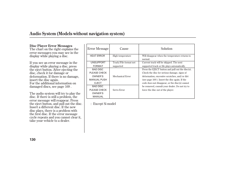 Audio system (models without navigation system) | HONDA 2008 honda civic User Manual | Page 136 / 326