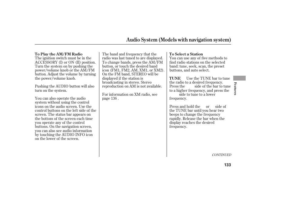 Audio system (models with navigation system) | HONDA 2008 honda civic User Manual | Page 139 / 326