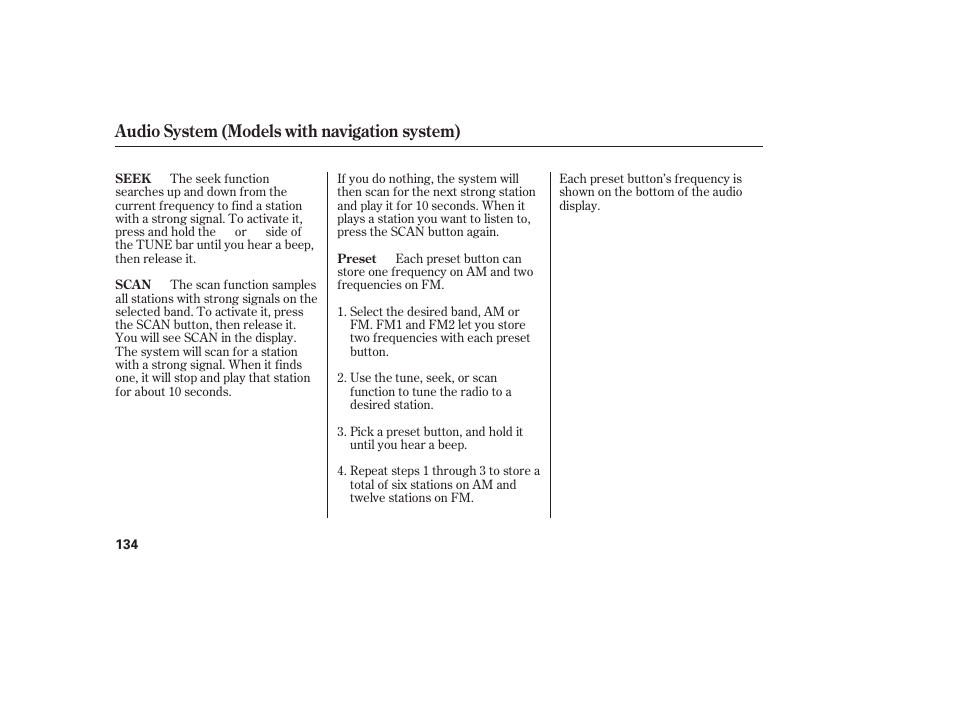 Audio system (models with navigation system) | HONDA 2008 honda civic User Manual | Page 140 / 326