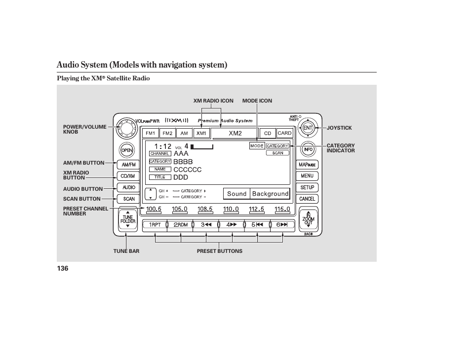 Audio system (models with navigation system) | HONDA 2008 honda civic User Manual | Page 142 / 326