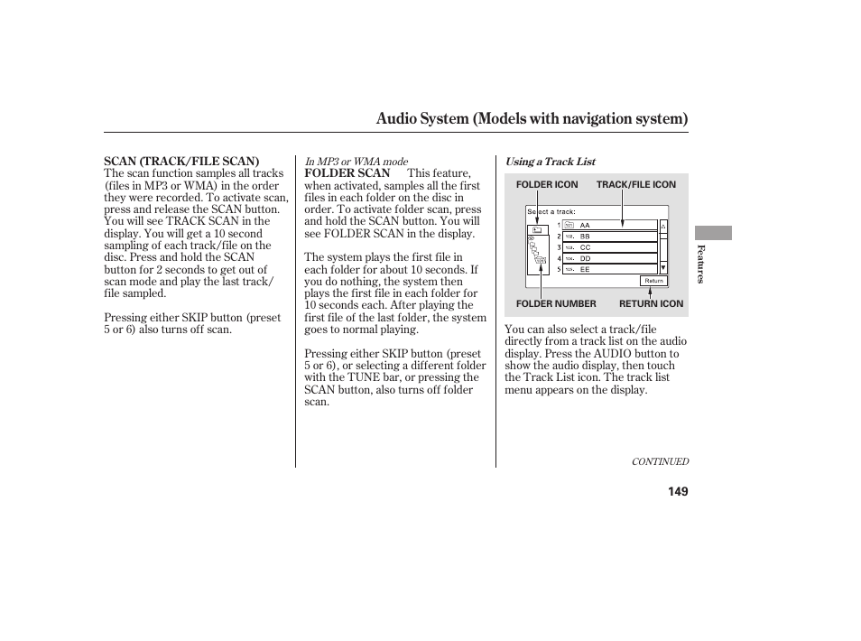 Audio system (models with navigation system) | HONDA 2008 honda civic User Manual | Page 155 / 326