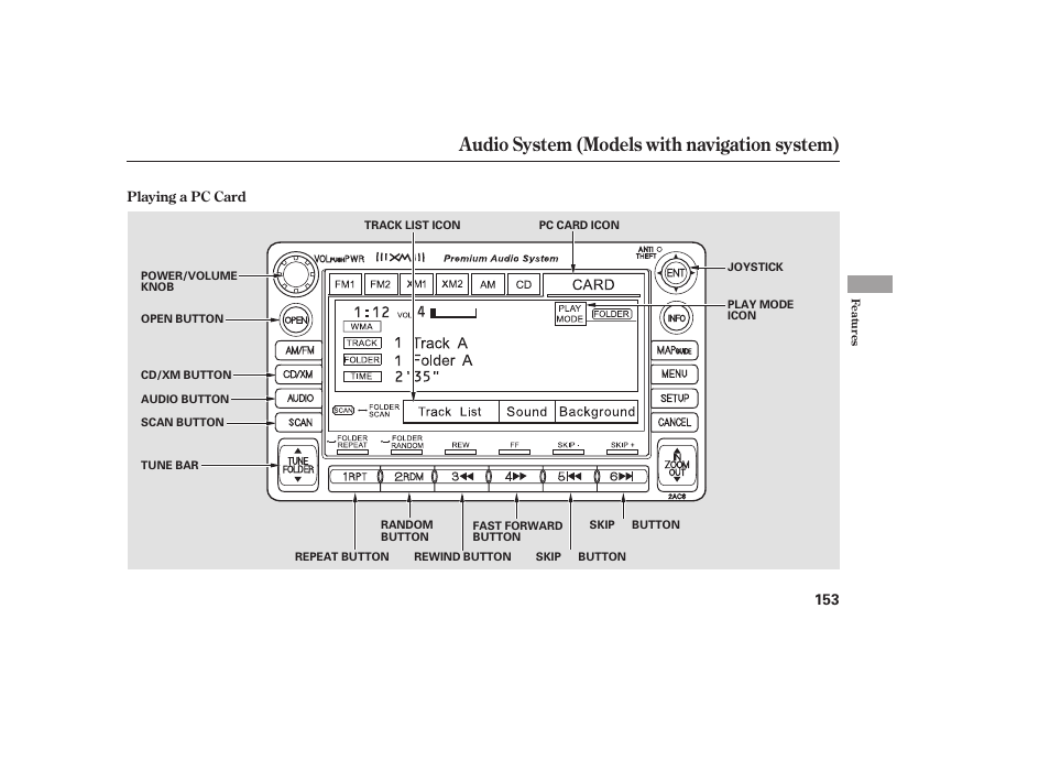 Audio system (models with navigation system) | HONDA 2008 honda civic User Manual | Page 159 / 326